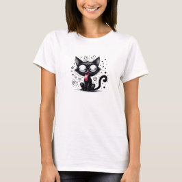 Camiseta Gato preto engraçado