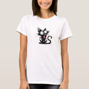 Camiseta Gato preto engraçado
