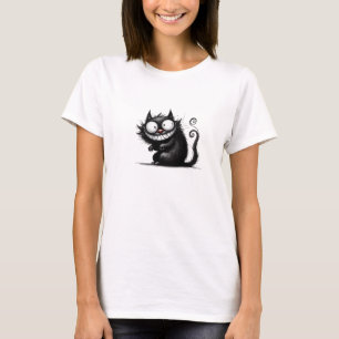Camiseta Gato preto engraçado
