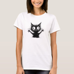 Camiseta Gato preto engraçado