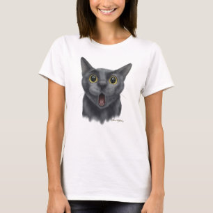 Camiseta Gato preto engraçado desenho animado