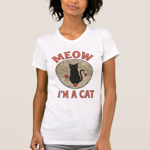 Camiseta Gato Preto Engraçado Lua Vintage Design de Hallowe