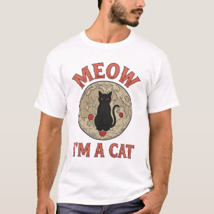 Camiseta Gato Preto Engraçado Lua Vintage Design de Hallowe