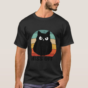 Camiseta Gato Preto Engraçado Sai Da Cabra. Gato Vintage Ru