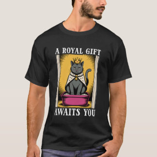 Camiseta Gato Preto Engraçado Uma Caixa de Areia Presente R