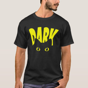 Camiseta Gato Preto Escuro com Olhos Grandes Gato Legal Pai