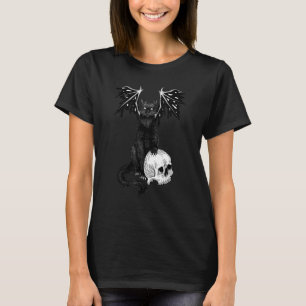 Camiseta Gato Preto Escuro Gótico Assustador Demônio E Hall