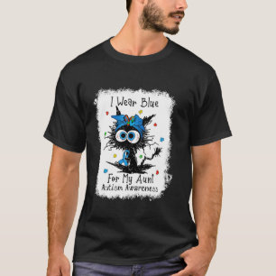 Camiseta Gato Preto Eu Uso Azul Pelo Meu Tio Conscientizaçã