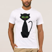 Gato preto Eyed verde
