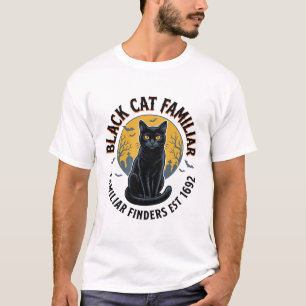 Camiseta Gato Preto Familiar Design de Resgate de Halloween