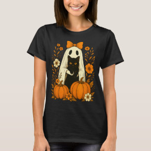 Camiseta Gato Preto Fantasma Fofo Abóbora de Halloween Groo