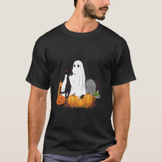 Camiseta Gato Preto Fantasmas Lindos Trajes Divertidos de H