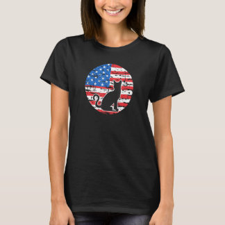 Camiseta Gato Preto Felino Americano Cores Da Bandeira Dos 