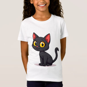 Camiseta Gato preto fofo