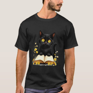 Camiseta Gato Preto Fofo Amante De Livros Vibe Encantada De