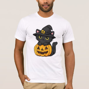 Camiseta Gato Preto Fofo de Halloween