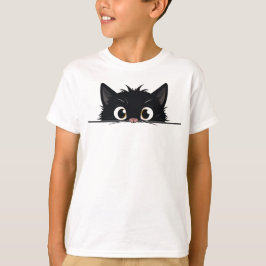Camiseta Gato Preto Fofo Espiando