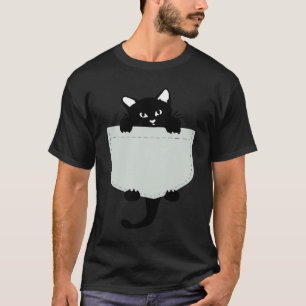 Camiseta Gato preto fofo Você é meu gato Meow no bolso Fofo