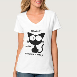 Camiseta Gato Preto, Gato Fofo, Padrão de Gato, Moderno