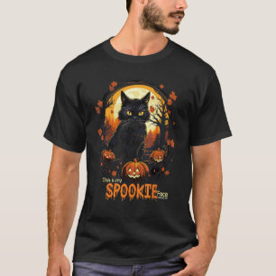 Camiseta Gato Preto Halloween Esta é Minha Cara Assustadora
