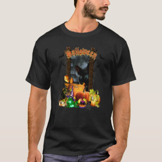 Camiseta Gato Preto Halloween   Halloween Abóbora Bruxa Sap