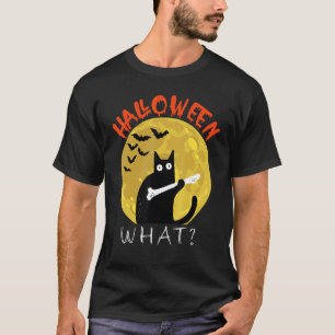 Camiseta Gato Preto Halloween Que Gato Lua Gato Assustador