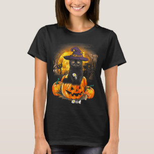 Camiseta Gato Preto Kawaii Pastel Goth Y Halloween Chapéu d