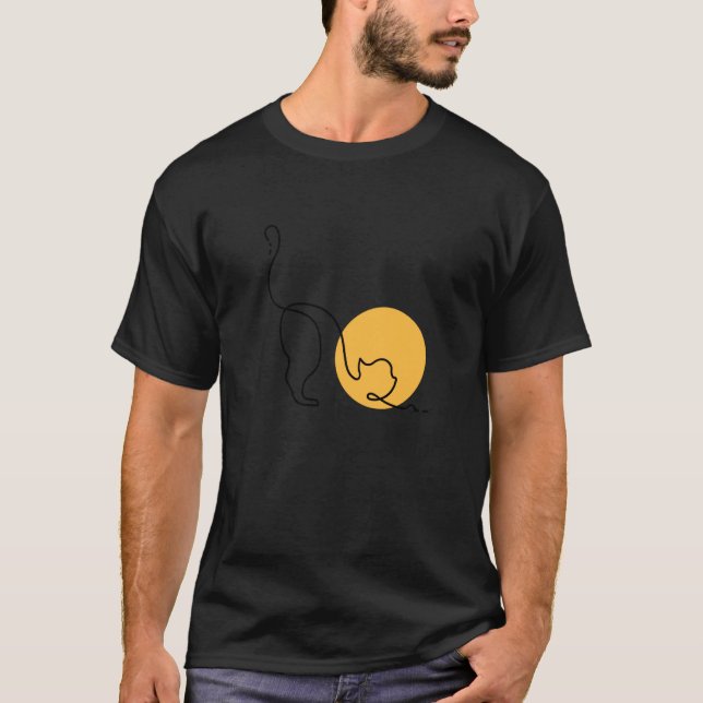 Camiseta Gato Preto Linha Engraçada (Frente)