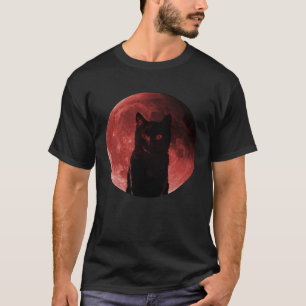 Camiseta Gato Preto Lua de Halloween Dia do Gato Preto Kitt