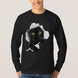 Camiseta Gato Preto Mãe Pai Gato Preto Torto Pais Mães D