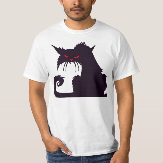 Camiseta Gato preto mal-humorado (Frente)