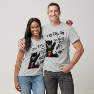 Camiseta Gato Preto Mal-Humorado Amante de Café Design Engr