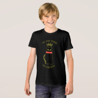 Camiseta Gato Preto Mandão Coroado para crianças G