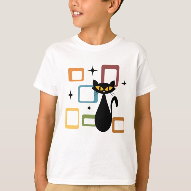 Camiseta gato preto meio século (Frente)