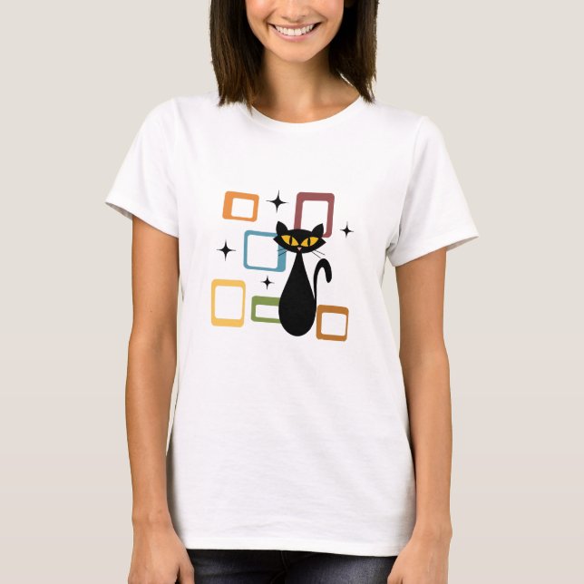 Camiseta gato preto meio século (Frente)