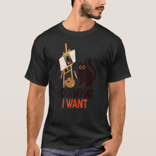 Camiseta Gato Preto Miando Lisa Eu Faço O Que Quero Criança