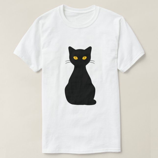 Camiseta Gato Preto Minimalista (Frente do Design)