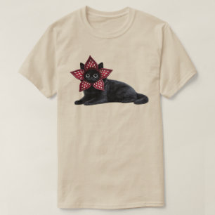 Camiseta Gato Preto Monstro Desconhecido   Arte de Gato Fan