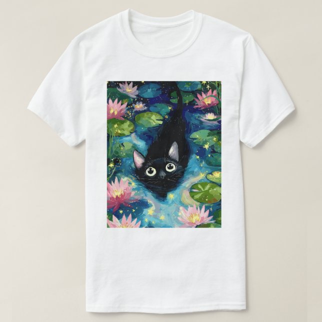 Camiseta Gato preto muito fofo  (Frente do Design)