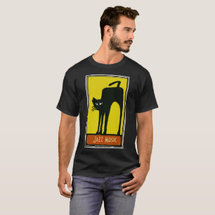 Camiseta Gato preto, música jazz