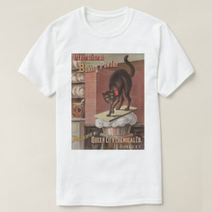 Camiseta Gato preto na cozinha, artista desconhecido