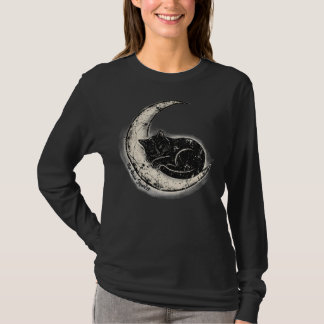 Camiseta Gato Preto na Lua