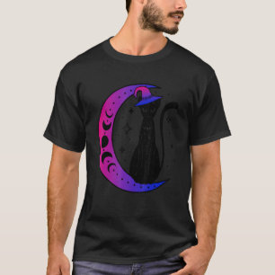 Camiseta Gato Preto Na Lua Crescente Bissexualidade Orgulho