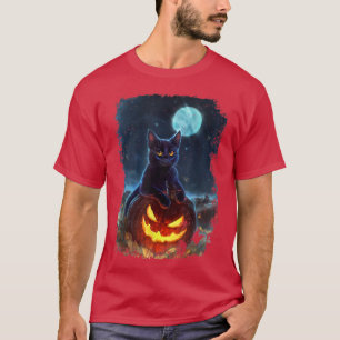 Camiseta Gato Preto Na Pumpkin, Figurino De Lua Cheia
