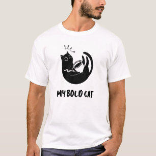 Camiseta Gato Preto Negrito Aspirando Bebida Quente no Vers