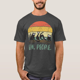 Camiseta gato preto, novas pessoas engraçadas mulheres miúd