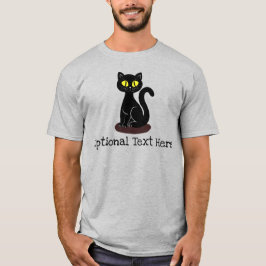 Camiseta Gato Preto Personalizado, Bonito ou Engraçado