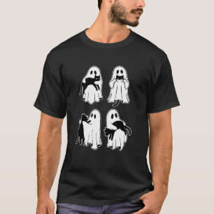 Camiseta Gato Preto Pet Fantasma Boo Amante de Gato Fantasm