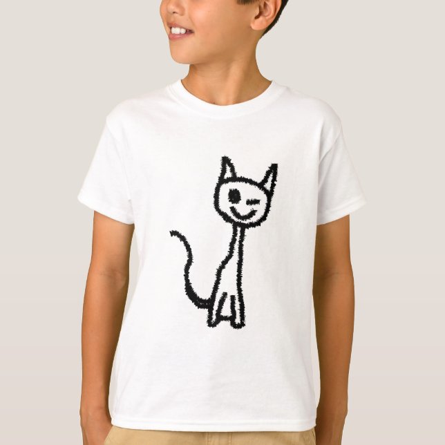 Camiseta Gato preto, pisc (Frente)