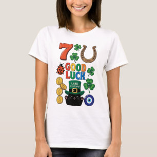 Camiseta Gato preto sarcástico e amuletos da sorte